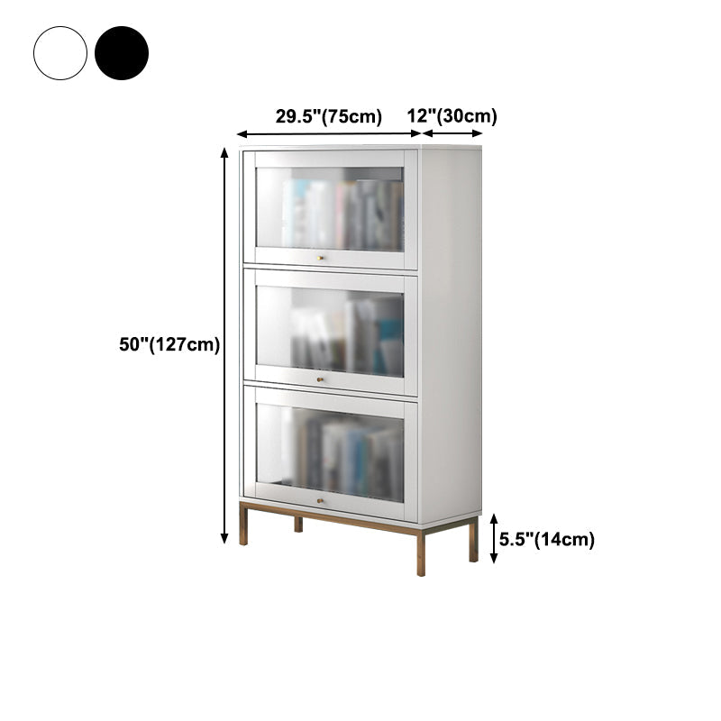 11.81"W Bookcase Glam Style Shelf Bookcase for Home and Office with Door Clearhalo 'Bookcases' 'furn' 'furn_bookcases' 'Furniture' 'furniture_bookcases' 'kitchen' 'kitchen_bookcases' 'Living Room Furniture' 'Office Furniture' 4789285