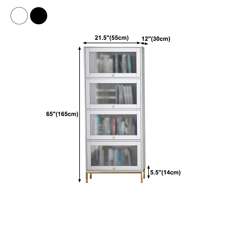 11.81"W Bookcase Glam Style Shelf Bookcase for Home and Office with Door Clearhalo 'Bookcases' 'furn' 'furn_bookcases' 'Furniture' 'furniture_bookcases' 'kitchen' 'kitchen_bookcases' 'Living Room Furniture' 'Office Furniture' 4789286
