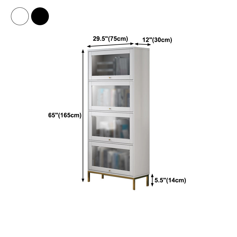 11.81"W Bookcase Glam Style Shelf Bookcase for Home and Office with Door Clearhalo 'Bookcases' 'furn' 'furn_bookcases' 'Furniture' 'furniture_bookcases' 'kitchen' 'kitchen_bookcases' 'Living Room Furniture' 'Office Furniture' 4789287