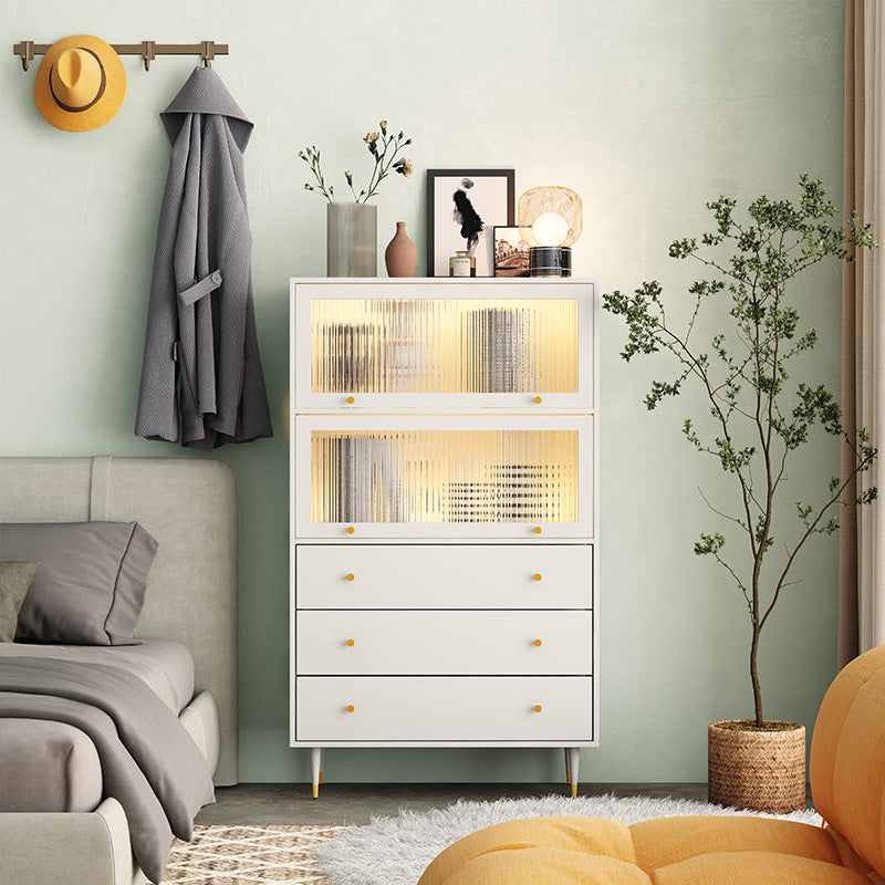 Glam Manufactured Wood Standard Bookcase Vertical Bookcase with Door and Drawers Clearhalo 'Bookcases' 'furn' 'furn_bookcases' 'Furniture' 'furniture_bookcases' 'kitchen' 'kitchen_bookcases' 'Living Room Furniture' 'Office Furniture' 4789290