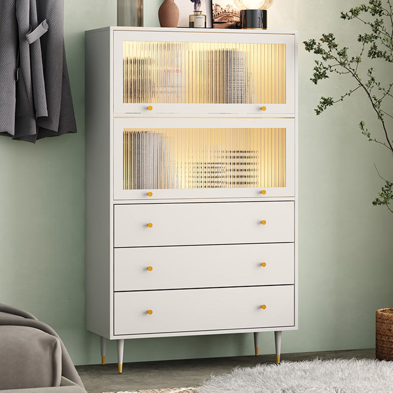 Glam Manufactured Wood Standard Bookcase Vertical Bookcase with Door and Drawers Clearhalo 'Bookcases' 'furn' 'furn_bookcases' 'Furniture' 'furniture_bookcases' 'kitchen' 'kitchen_bookcases' 'Living Room Furniture' 'Office Furniture' 4789293