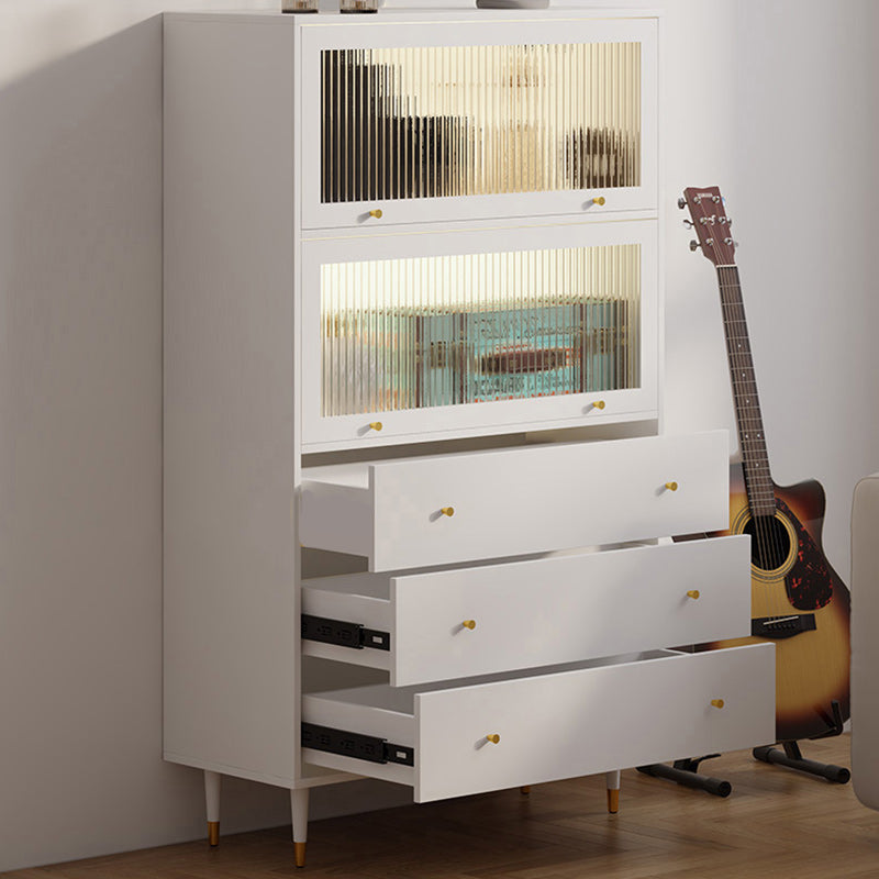 Glam Manufactured Wood Standard Bookcase Vertical Bookcase with Door and Drawers Clearhalo 'Bookcases' 'furn' 'furn_bookcases' 'Furniture' 'furniture_bookcases' 'kitchen' 'kitchen_bookcases' 'Living Room Furniture' 'Office Furniture' 4789296