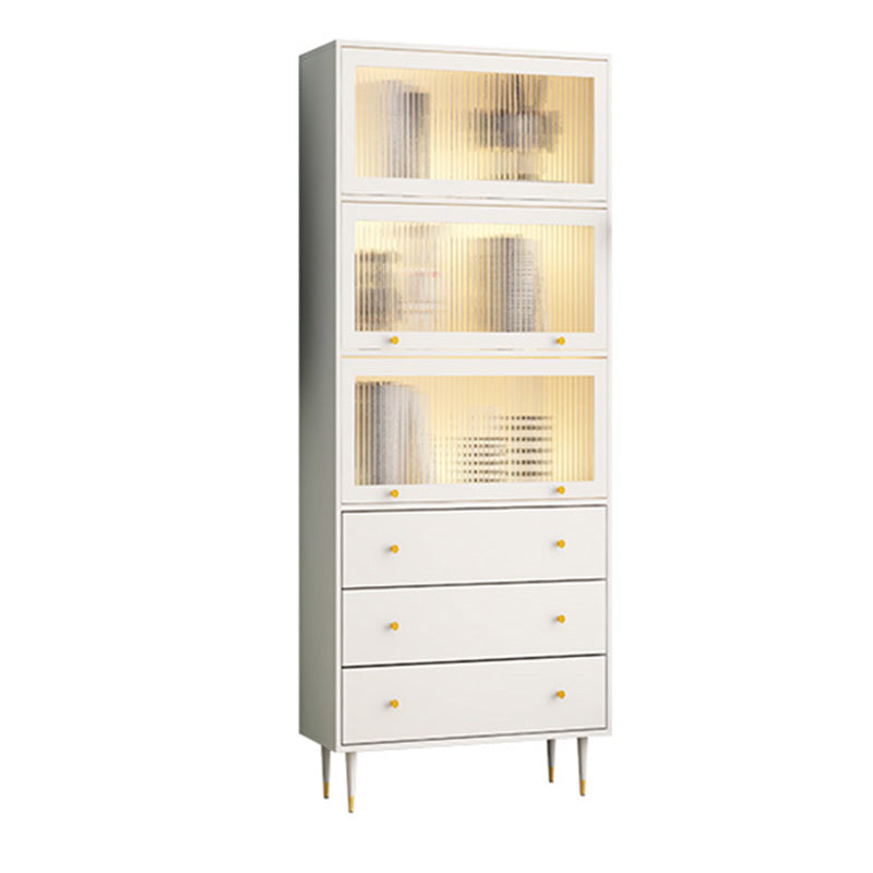Glam Manufactured Wood Standard Bookcase Vertical Bookcase with Door and Drawers 19.7"L x 13.8"W x 69.2"H Clearhalo 'Bookcases' 'furn' 'furn_bookcases' 'Furniture' 'furniture_bookcases' 'kitchen' 'kitchen_bookcases' 'Living Room Furniture' 'Office Furniture' 4789299