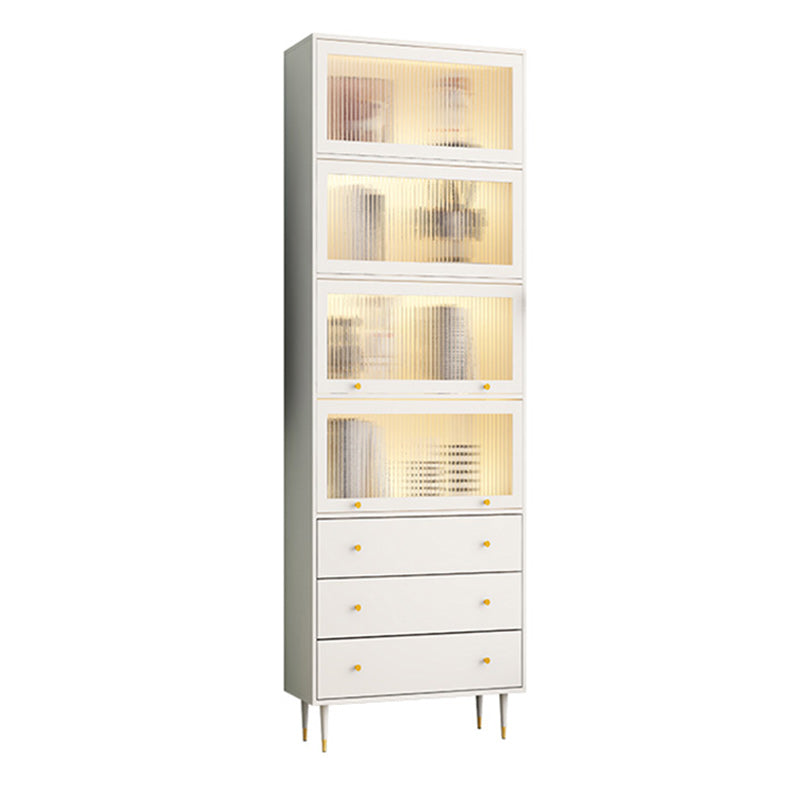 Glam Manufactured Wood Standard Bookcase Vertical Bookcase with Door and Drawers Clearhalo 'Bookcases' 'furn' 'furn_bookcases' 'Furniture' 'furniture_bookcases' 'kitchen' 'kitchen_bookcases' 'Living Room Furniture' 'Office Furniture' 4789303