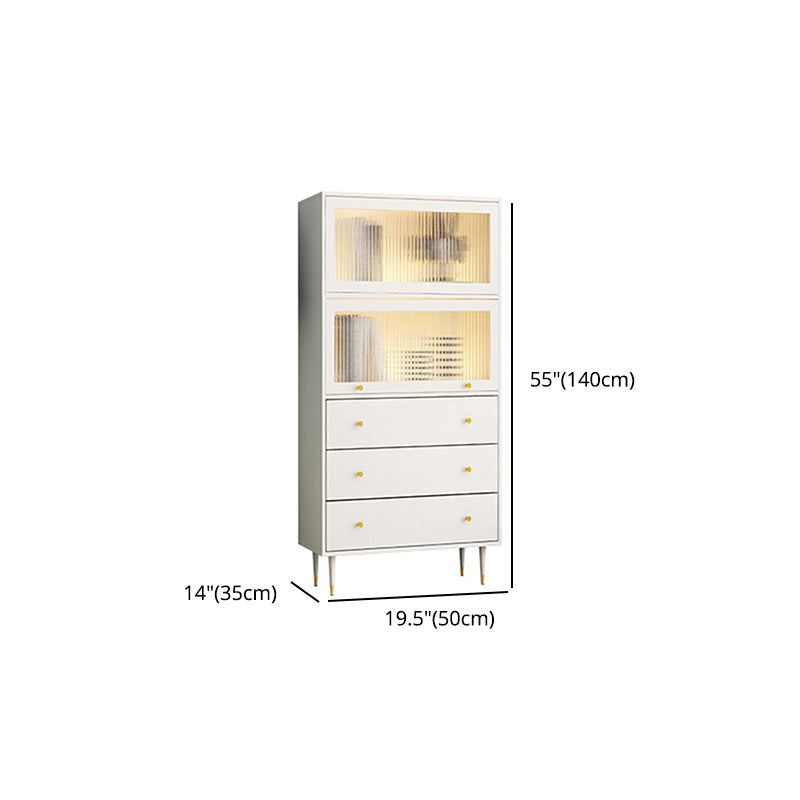 Glam Manufactured Wood Standard Bookcase Vertical Bookcase with Door and Drawers Clearhalo 'Bookcases' 'furn' 'furn_bookcases' 'Furniture' 'furniture_bookcases' 'kitchen' 'kitchen_bookcases' 'Living Room Furniture' 'Office Furniture' 4789307