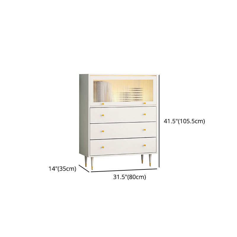 Glam Manufactured Wood Standard Bookcase Vertical Bookcase with Door and Drawers Clearhalo 'Bookcases' 'furn' 'furn_bookcases' 'Furniture' 'furniture_bookcases' 'kitchen' 'kitchen_bookcases' 'Living Room Furniture' 'Office Furniture' 4789310