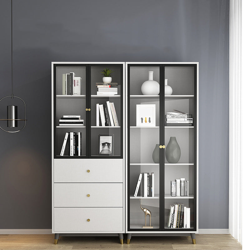 Vertical Glam Standard Bookcase Manufactured Wood Bookcase with Glass Door Clearhalo 'Bookcases' 'Furniture' 'furniture_bookcases' 'kitchen' 'kitchen_bookcases' 'Living Room Furniture' 'Office Furniture' 4789317