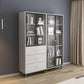 Vertical Glam Standard Bookcase Manufactured Wood Bookcase with Glass Door Clearhalo 'Bookcases' 'Furniture' 'furniture_bookcases' 'kitchen' 'kitchen_bookcases' 'Living Room Furniture' 'Office Furniture' 4789318
