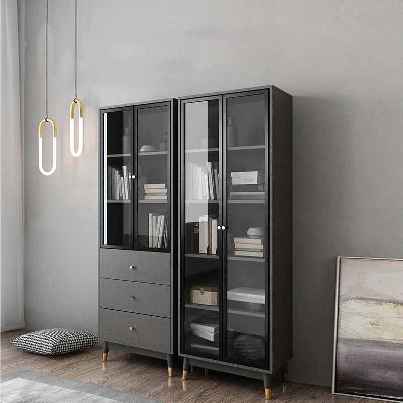 Vertical Glam Standard Bookcase Manufactured Wood Bookcase with Glass Door Clearhalo 'Bookcases' 'Furniture' 'furniture_bookcases' 'kitchen' 'kitchen_bookcases' 'Living Room Furniture' 'Office Furniture' 4789321