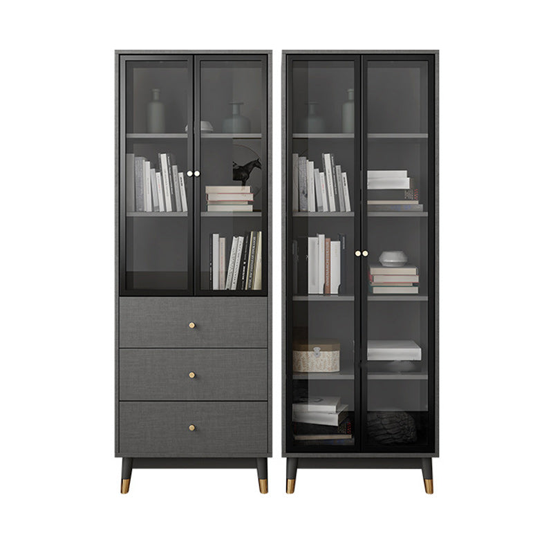 Vertical Glam Standard Bookcase Manufactured Wood Bookcase with Glass Door Clearhalo 'Bookcases' 'Furniture' 'furniture_bookcases' 'kitchen' 'kitchen_bookcases' 'Living Room Furniture' 'Office Furniture' 4789323