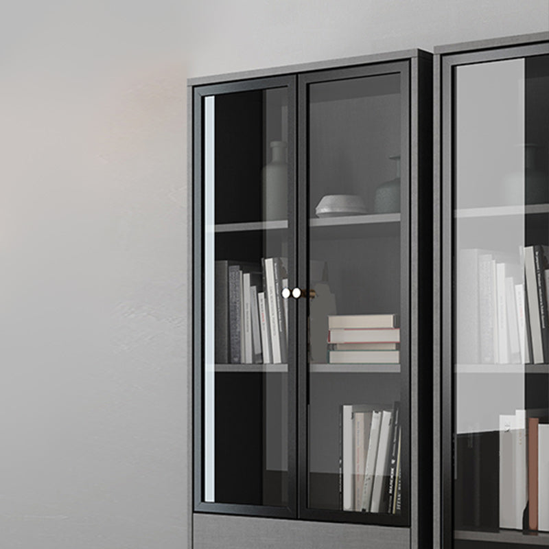 Vertical Glam Standard Bookcase Manufactured Wood Bookcase with Glass Door Clearhalo 'Bookcases' 'Furniture' 'furniture_bookcases' 'kitchen' 'kitchen_bookcases' 'Living Room Furniture' 'Office Furniture' 4789329