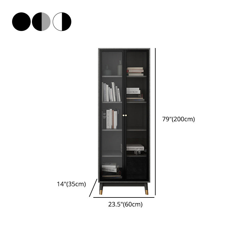 Vertical Glam Standard Bookcase Manufactured Wood Bookcase with Glass Door Clearhalo 'Bookcases' 'Furniture' 'furniture_bookcases' 'kitchen' 'kitchen_bookcases' 'Living Room Furniture' 'Office Furniture' 4789333