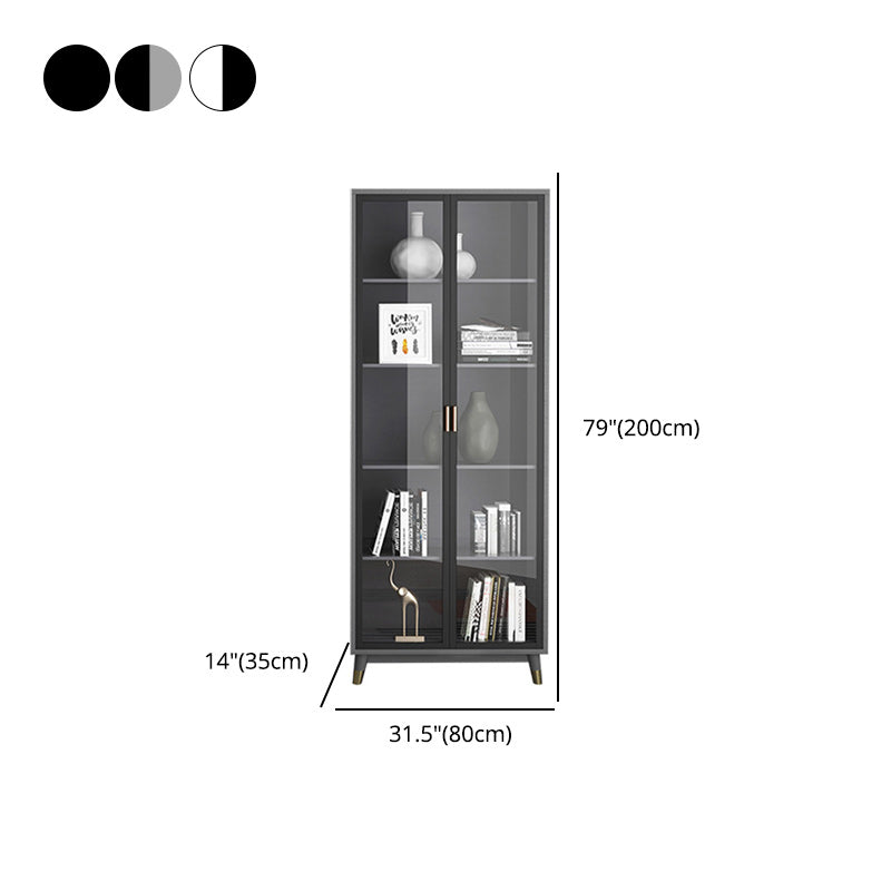 Vertical Glam Standard Bookcase Manufactured Wood Bookcase with Glass Door Clearhalo 'Bookcases' 'Furniture' 'furniture_bookcases' 'kitchen' 'kitchen_bookcases' 'Living Room Furniture' 'Office Furniture' 4789334