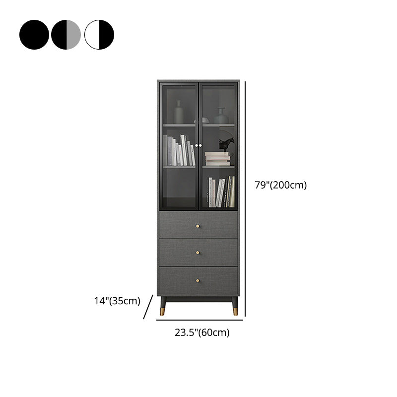 Vertical Glam Standard Bookcase Manufactured Wood Bookcase with Glass Door Clearhalo 'Bookcases' 'Furniture' 'furniture_bookcases' 'kitchen' 'kitchen_bookcases' 'Living Room Furniture' 'Office Furniture' 4789338