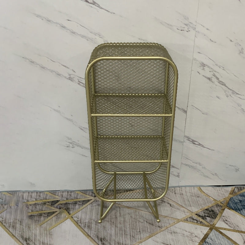 Glam Style Bookshelf Closed Back Bookcase for Home Office and Study Room 20.9"L x 11.8"W x 47.2"H Dark Gold Clearhalo 'Bookcases' 'furn' 'furn_bookcases' 'Furniture' 'furniture_bookcases' 'kitchen' 'kitchen_bookcases' 'Living Room Furniture' 'Office Furniture' 4789366