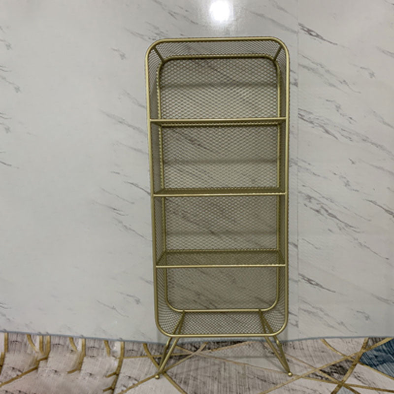 Glam Style Bookshelf Closed Back Bookcase for Home Office and Study Room 23.6"L x 11.8"W x 59.1"H Dark Gold Clearhalo 'Bookcases' 'furn' 'furn_bookcases' 'Furniture' 'furniture_bookcases' 'kitchen' 'kitchen_bookcases' 'Living Room Furniture' 'Office Furniture' 4789368