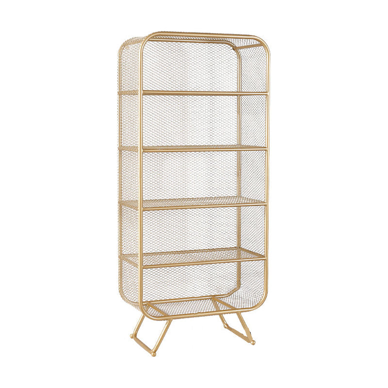 Glam Style Bookshelf Closed Back Bookcase for Home Office and Study Room 31.5"L x 11.8"W x 70.9"H Dark Gold Clearhalo 'Bookcases' 'furn' 'furn_bookcases' 'Furniture' 'furniture_bookcases' 'kitchen' 'kitchen_bookcases' 'Living Room Furniture' 'Office Furniture' 4789370