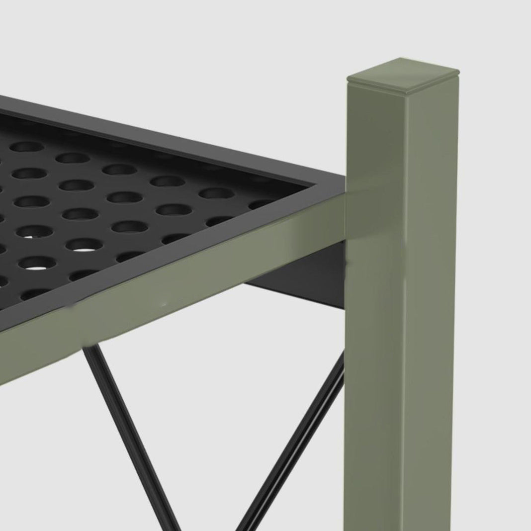 Industrial Open Etagere Bookshelf Steel Bookshelf with Caster Wheels Clearhalo 'Bookcases' 'Furniture' 'furniture_bookcases' 'kitchen' 'kitchen_bookcases' 'Living Room Furniture' 'Office Furniture' 4789391