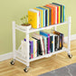 Industrial Open Etagere Bookshelf Steel Bookshelf with Caster Wheels White 29.1"L x 13.4"W x 21.7"H Clearhalo 'Bookcases' 'Furniture' 'furniture_bookcases' 'kitchen' 'kitchen_bookcases' 'Living Room Furniture' 'Office Furniture' 4789395