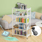 Industrial Open Etagere Bookshelf Steel Bookshelf with Caster Wheels Clearhalo 'Bookcases' 'Furniture' 'furniture_bookcases' 'kitchen' 'kitchen_bookcases' 'Living Room Furniture' 'Office Furniture' 4789398