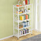 Industrial Open Etagere Bookshelf Steel Bookshelf with Caster Wheels White 24.4"L x 11.4"W x 61.8"H Clearhalo 'Bookcases' 'Furniture' 'furniture_bookcases' 'kitchen' 'kitchen_bookcases' 'Living Room Furniture' 'Office Furniture' 4789402