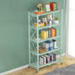 Industrial Open Etagere Bookshelf Steel Bookshelf with Caster Wheels Blue 28"L x 13.8"W x 61.8"H Clearhalo 'Bookcases' 'Furniture' 'furniture_bookcases' 'kitchen' 'kitchen_bookcases' 'Living Room Furniture' 'Office Furniture' 4789404