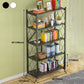Industrial Open Etagere Bookshelf Steel Bookshelf with Caster Wheels Clearhalo 'Bookcases' 'Furniture' 'furniture_bookcases' 'kitchen' 'kitchen_bookcases' 'Living Room Furniture' 'Office Furniture' 4789410