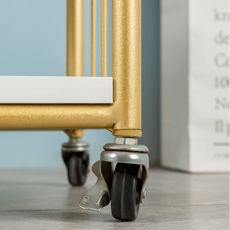 Glam Style Bookshelf Open Back Bookcase for Home Office Study Room with Casters Clearhalo 'Bookcases' 'furn' 'furn_bookcases' 'Furniture' 'furniture_bookcases' 'kitchen' 'kitchen_bookcases' 'Living Room Furniture' 'Office Furniture' 4789421