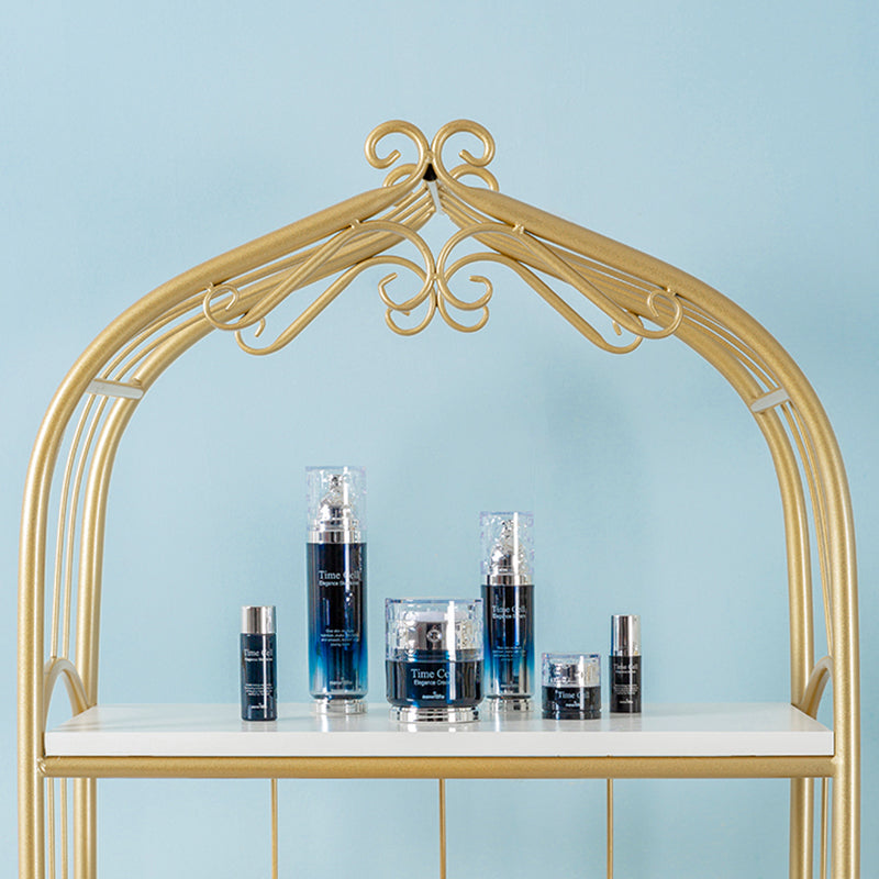 Glam Style Bookshelf Open Back Bookcase for Home Office Study Room with Casters Clearhalo 'Bookcases' 'furn' 'furn_bookcases' 'Furniture' 'furniture_bookcases' 'kitchen' 'kitchen_bookcases' 'Living Room Furniture' 'Office Furniture' 4789423