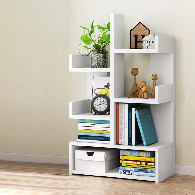 Scandinavian Style Bookshelf Engineered Wood Open Back Bookcase for Home Office Study Room 15.7"L x 7.1"W x 33.5"H White Shelves Clearhalo 'Bookcases' 'furn' 'furn_bookcases' 'Furniture' 'furniture_bookcases' 'kitchen' 'kitchen_bookcases' 'Living Room Furniture' 'Office Furniture' 4789439