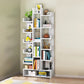 Scandinavian Style Bookshelf Engineered Wood Open Back Bookcase for Home Office Study Room 20.1"L x 7.5"W x 66.5"H White Shelves Clearhalo 'Bookcases' 'furn' 'furn_bookcases' 'Furniture' 'furniture_bookcases' 'kitchen' 'kitchen_bookcases' 'Living Room Furniture' 'Office Furniture' 4789446