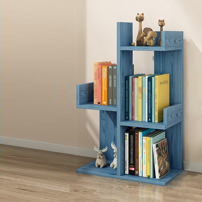 Scandinavian Style Bookshelf Engineered Wood Open Back Bookcase for Home Office Study Room 15.7"L x 8.5"W x 29.9"H Blue Shelves Clearhalo 'Bookcases' 'furn' 'furn_bookcases' 'Furniture' 'furniture_bookcases' 'kitchen' 'kitchen_bookcases' 'Living Room Furniture' 'Office Furniture' 4789451