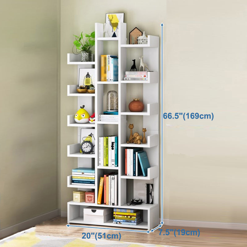 Scandinavian Style Bookshelf Engineered Wood Open Back Bookcase for Home Office Study Room Clearhalo 'Bookcases' 'furn' 'furn_bookcases' 'Furniture' 'furniture_bookcases' 'kitchen' 'kitchen_bookcases' 'Living Room Furniture' 'Office Furniture' 4789476