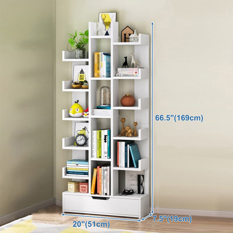 Scandinavian Style Bookshelf Engineered Wood Open Back Bookcase for Home Office Study Room Clearhalo 'Bookcases' 'furn' 'furn_bookcases' 'Furniture' 'furniture_bookcases' 'kitchen' 'kitchen_bookcases' 'Living Room Furniture' 'Office Furniture' 4789477