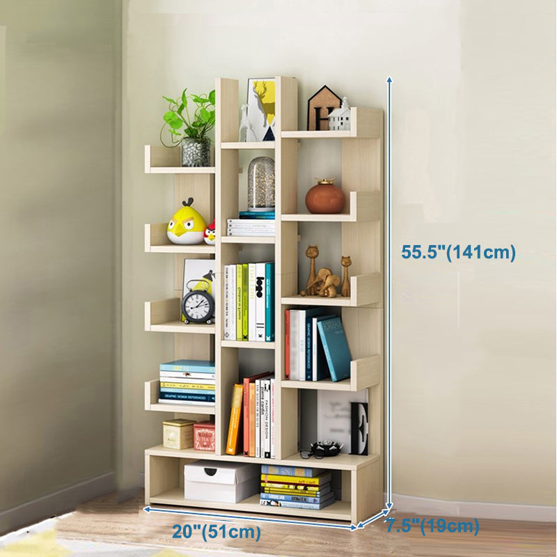 Scandinavian Style Bookshelf Engineered Wood Open Back Bookcase for Home Office Study Room Clearhalo 'Bookcases' 'furn' 'furn_bookcases' 'Furniture' 'furniture_bookcases' 'kitchen' 'kitchen_bookcases' 'Living Room Furniture' 'Office Furniture' 4789478