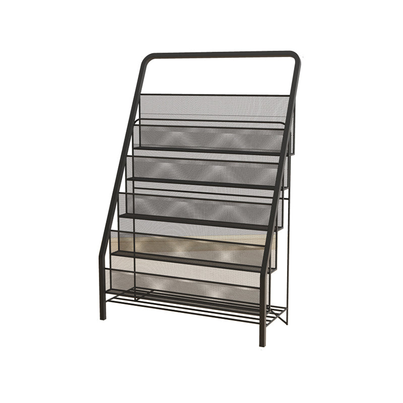 Metal Iron Industrial Ladder Bookshelf Vertical Closed Back Bookshelf 22.4"L x 13"W x 34.3"H Black Clearhalo 'Bookcases' 'furn' 'furn_bookcases' 'Furniture' 'furniture_bookcases' 'kitchen' 'kitchen_bookcases' 'Living Room Furniture' 'Office Furniture' 4789488
