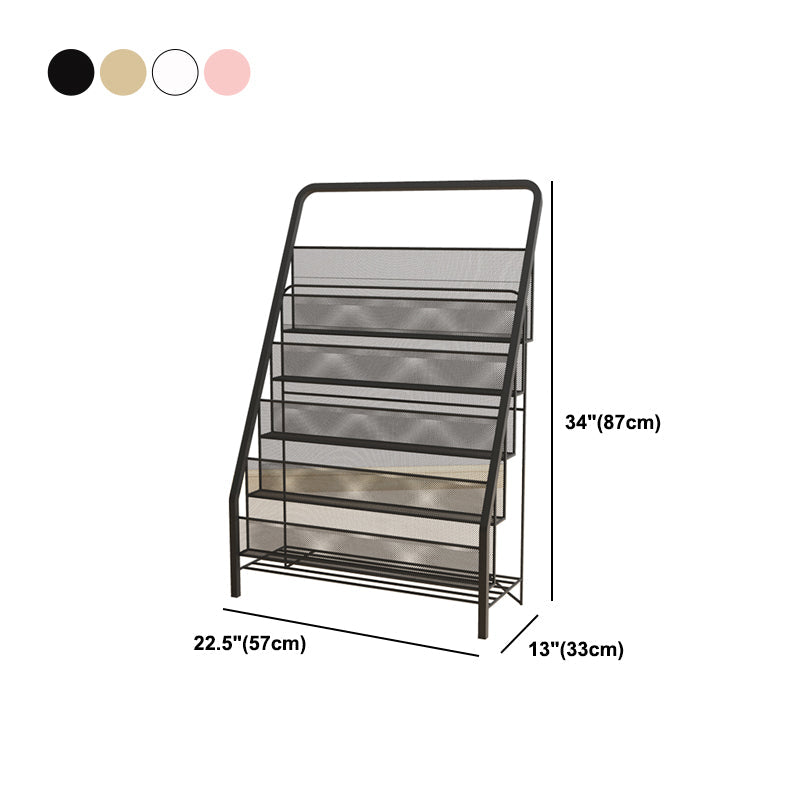 Metal Iron Industrial Ladder Bookshelf Vertical Closed Back Bookshelf Clearhalo 'Bookcases' 'furn' 'furn_bookcases' 'Furniture' 'furniture_bookcases' 'kitchen' 'kitchen_bookcases' 'Living Room Furniture' 'Office Furniture' 4789496