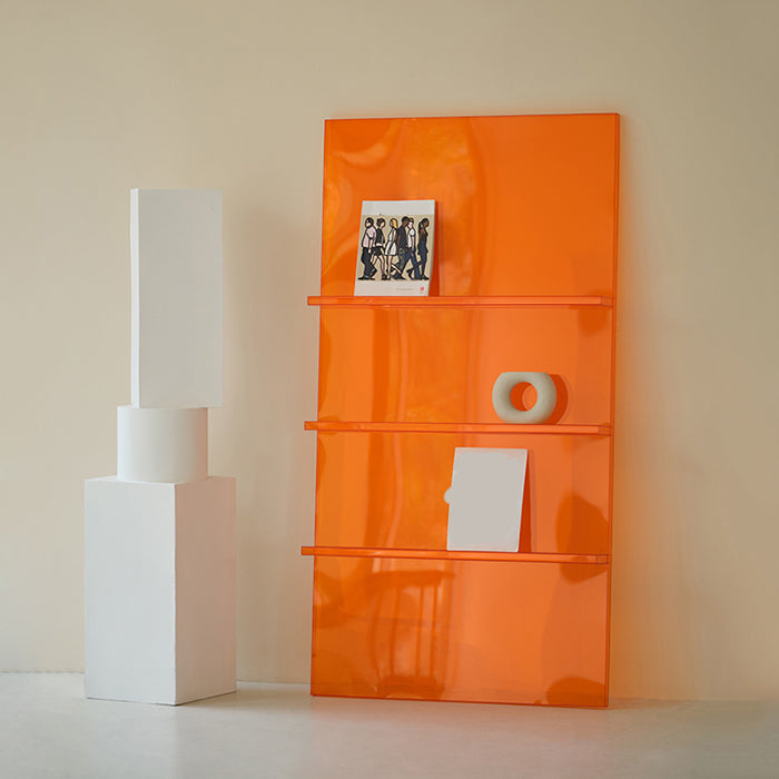 Scandinavian Acrylic Etagere Bookshelf Closed Back Vertical Bookshelf Orange Clearhalo 'Bookcases' 'furn' 'furn_bookcases' 'Furniture' 'furniture_bookcases' 'kitchen' 'kitchen_bookcases' 'Living Room Furniture' 'Office Furniture' 4789501