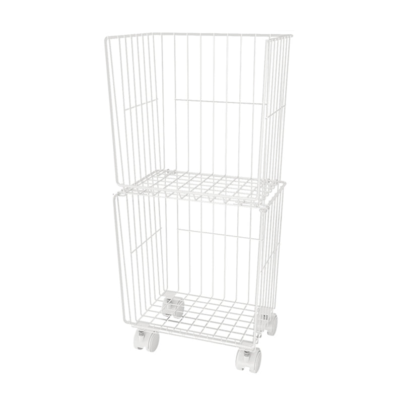 Industrial Geometric Bookcase Metal Closed Back Bookcase with Wheels 12.4"L x 9.4"W x 28"H White Clearhalo 'Bookcases' 'furn' 'furn_bookcases' 'Furniture' 'furniture_bookcases' 'kitchen' 'kitchen_bookcases' 'Living Room Furniture' 'Office Furniture' 4789517