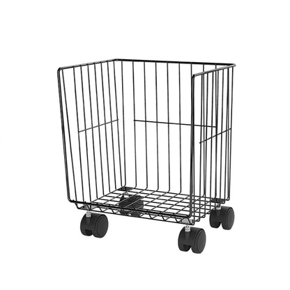 Industrial Geometric Bookcase Metal Closed Back Bookcase with Wheels 12.4"L x 9.4"W x 15.2"H Black Clearhalo 'Bookcases' 'furn' 'furn_bookcases' 'Furniture' 'furniture_bookcases' 'kitchen' 'kitchen_bookcases' 'Living Room Furniture' 'Office Furniture' 4789521