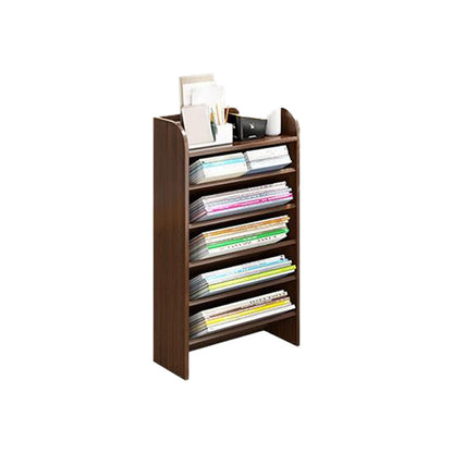 Manufactured Wood Bookshelf Vertical Bookshelf for Classroom,15"L x 3.9"W x 27.6"H Brown Clearhalo 'Bookcases' 'furn' 'furn_bookcases' 'Furniture' 'furniture_bookcases' 'kitchen' 'kitchen_bookcases' 'Living Room Furniture' 'Office Furniture' 4789536