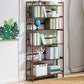 Modern Style Wooden Bookshelf Etagere Shelf Bookcase for Home 35.4"L x 9.8"W x 68.9"H Walnut Clearhalo 'Bookcases' 'furn' 'furn_bookcases' 'Furniture' 'furniture_bookcases' 'kitchen' 'kitchen_bookcases' 'Living Room Furniture' 'Office Furniture' 4789549