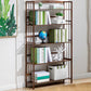 Modern Style Wooden Bookshelf Etagere Shelf Bookcase for Home 35.4"L x 9.8"W x 61"H Walnut Clearhalo 'Bookcases' 'furn' 'furn_bookcases' 'Furniture' 'furniture_bookcases' 'kitchen' 'kitchen_bookcases' 'Living Room Furniture' 'Office Furniture' 4789554