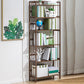 Modern Style Wooden Bookshelf Etagere Shelf Bookcase for Home 27.6"L x 9.8"W x 68.9"H Walnut Clearhalo 'Bookcases' 'furn' 'furn_bookcases' 'Furniture' 'furniture_bookcases' 'kitchen' 'kitchen_bookcases' 'Living Room Furniture' 'Office Furniture' 4789568