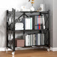 Metal Standard Bookcase Industrial Style Shelf for Home Office Black Clearhalo 'Bookcases' 'furn' 'furn_bookcases' 'Furniture' 'furniture_bookcases' 'kitchen' 'kitchen_bookcases' 'Living Room Furniture' 'Office Furniture' 4789582