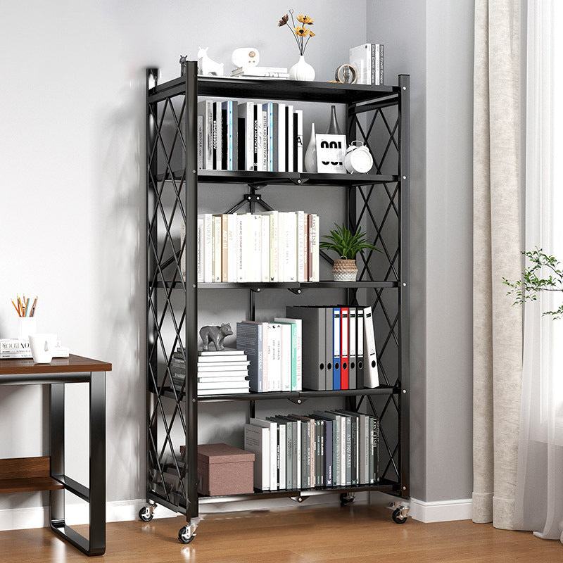 Metal Standard Bookcase Industrial Style Shelf for Home Office Black Clearhalo 'Bookcases' 'furn' 'furn_bookcases' 'Furniture' 'furniture_bookcases' 'kitchen' 'kitchen_bookcases' 'Living Room Furniture' 'Office Furniture' 4789590