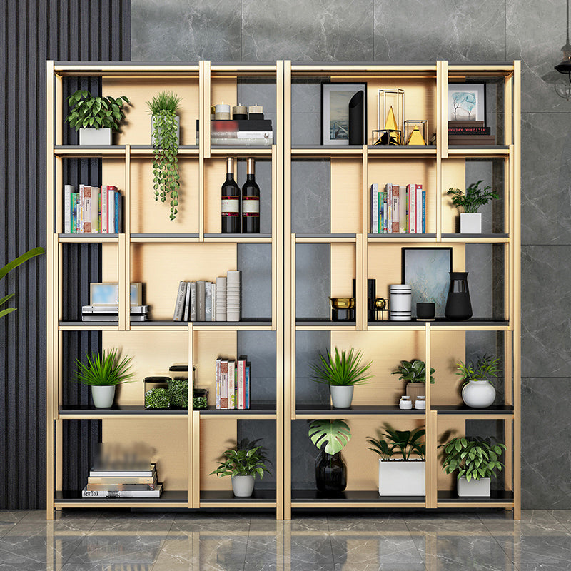 Glam Style Shelf Bookcase Open Back 5-Shelf Bookcase for Office and Home Clearhalo 'Bookcases' 'furn' 'furn_bookcases' 'Furniture' 'furniture_bookcases' 'kitchen' 'kitchen_bookcases' 'Living Room Furniture' 'Office Furniture' 4789620