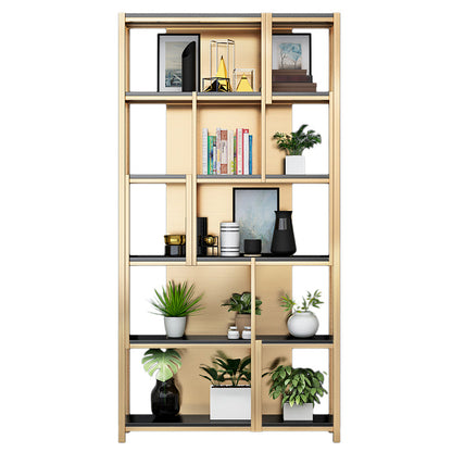 Glam Style Shelf Bookcase Open Back 5-Shelf Bookcase for Office and Home 59.1"L x 11.8"W x 78.7"H Clearhalo 'Bookcases' 'furn' 'furn_bookcases' 'Furniture' 'furniture_bookcases' 'kitchen' 'kitchen_bookcases' 'Living Room Furniture' 'Office Furniture' 4789621