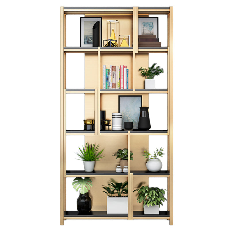 Glam Style Shelf Bookcase Open Back 5-Shelf Bookcase for Office and Home Clearhalo 'Bookcases' 'furn' 'furn_bookcases' 'Furniture' 'furniture_bookcases' 'kitchen' 'kitchen_bookcases' 'Living Room Furniture' 'Office Furniture' 4789625