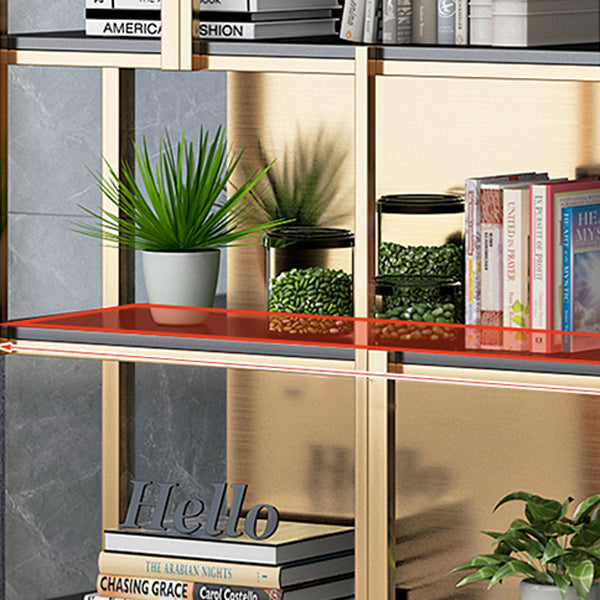 Glam Style Shelf Bookcase Open Back 5-Shelf Bookcase for Office and Home Clearhalo 'Bookcases' 'furn' 'furn_bookcases' 'Furniture' 'furniture_bookcases' 'kitchen' 'kitchen_bookcases' 'Living Room Furniture' 'Office Furniture' 4789626